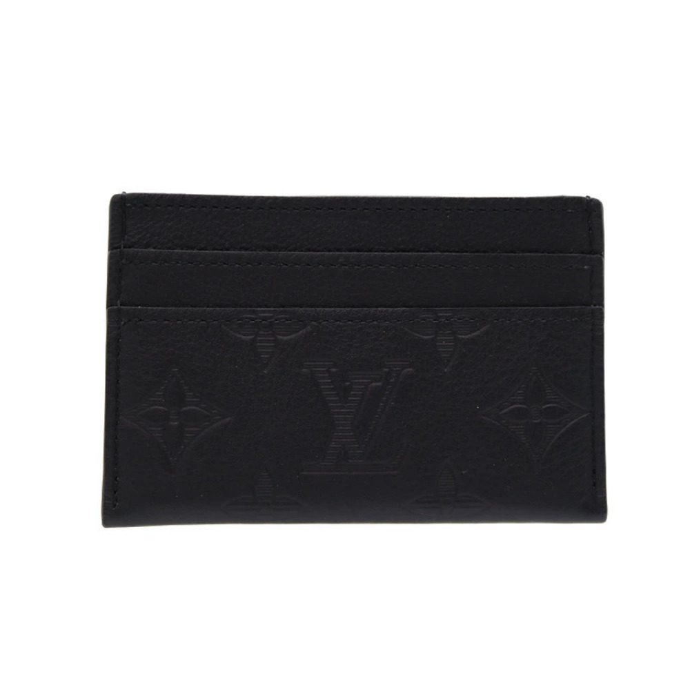 Louis Vuitton Portecarte Double Monogram Leather Shadow Black